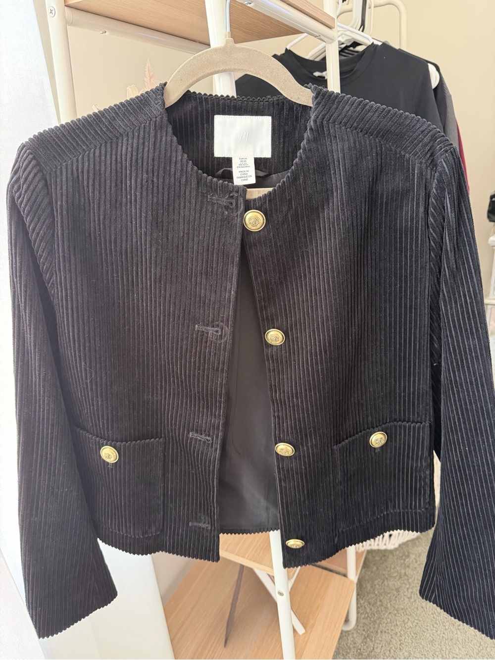 H&M Corduroy Button Jacket with Gold Buttons